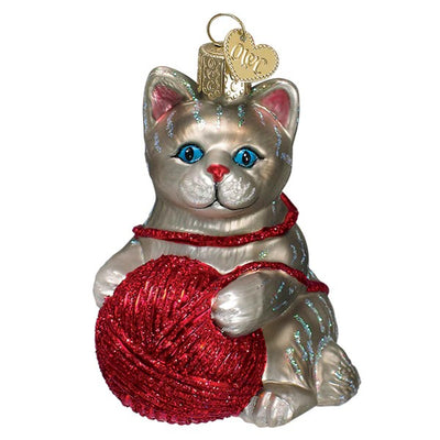 Grey Playful Kitten Ornament