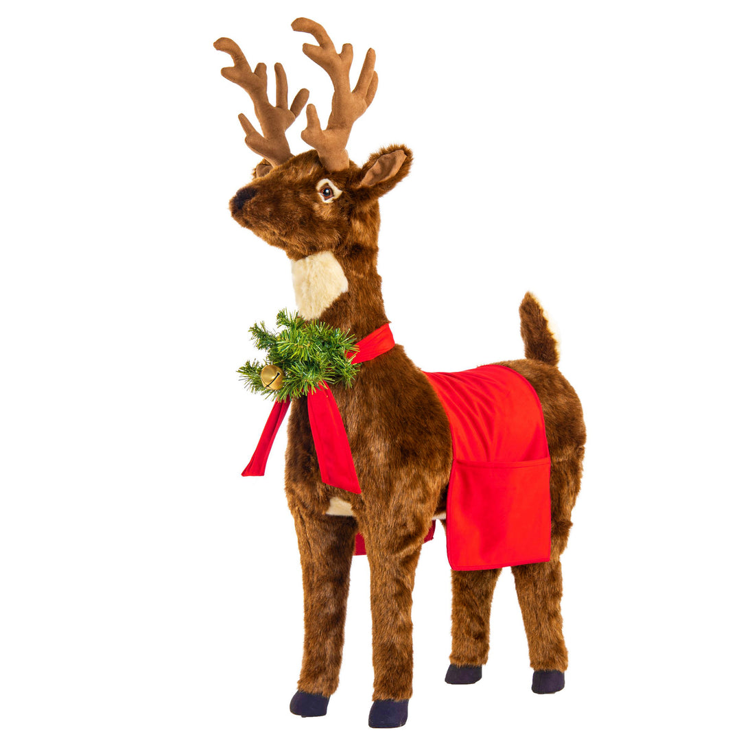 Reindeer Footrest Natural with Red Trim