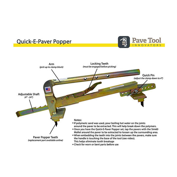 Pave Tool Quick-E-Paver Popper