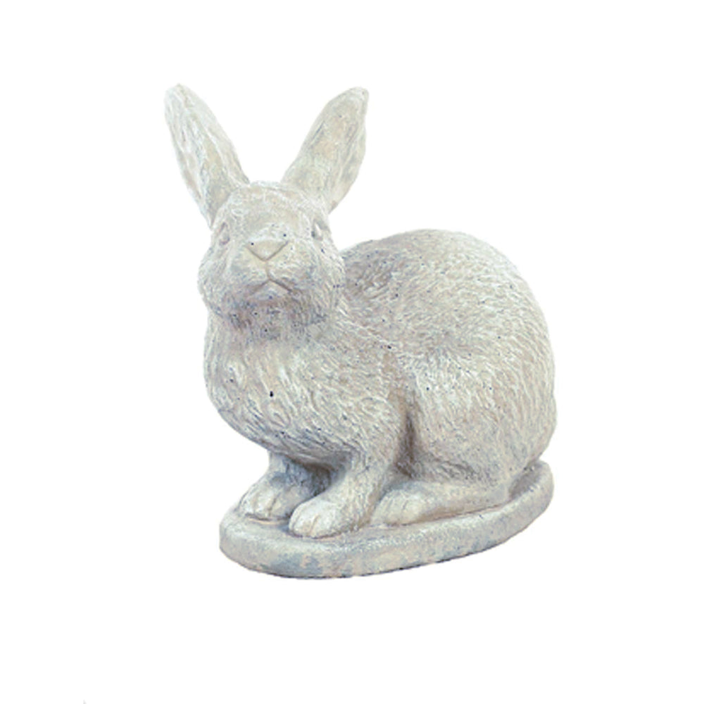 Rabbit Looking Left Statue Marble Tone