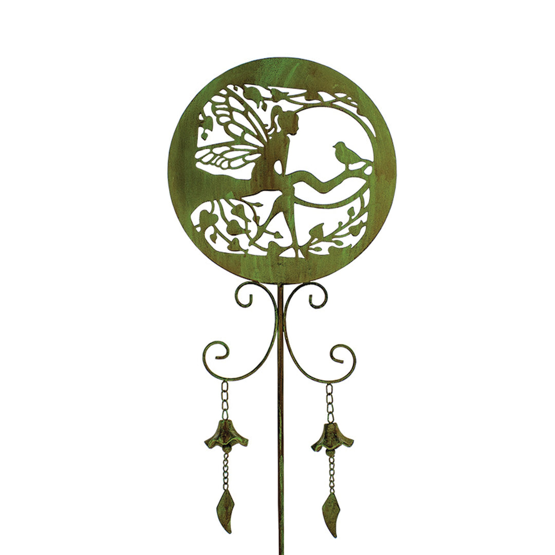 Fairy on a Branch in a Circle Metal Stake