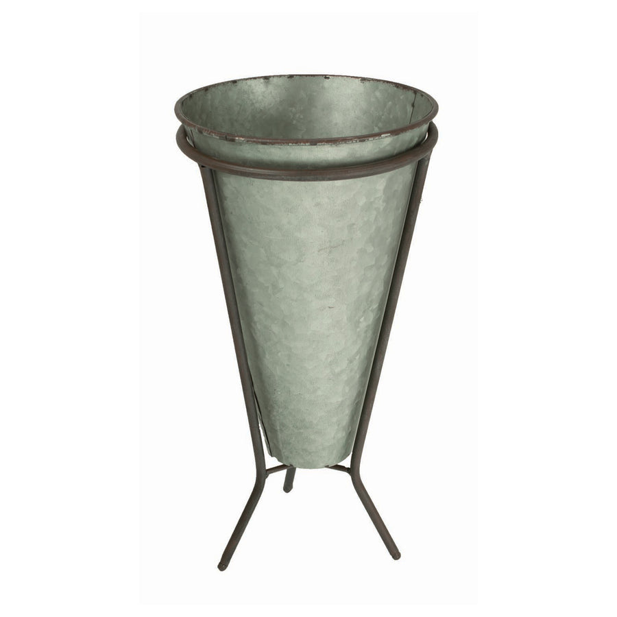 Metal Flower Holder Cone in Stand