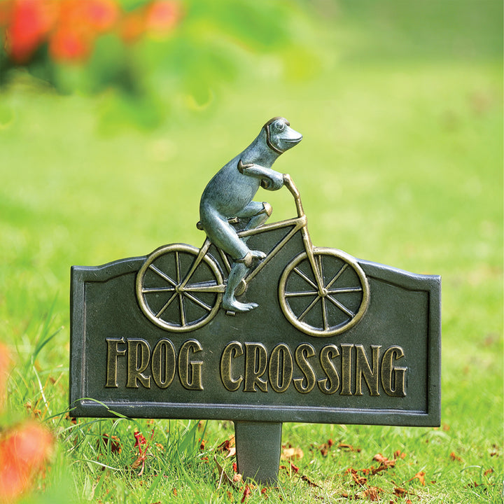 Frog Crossing Garden Sign