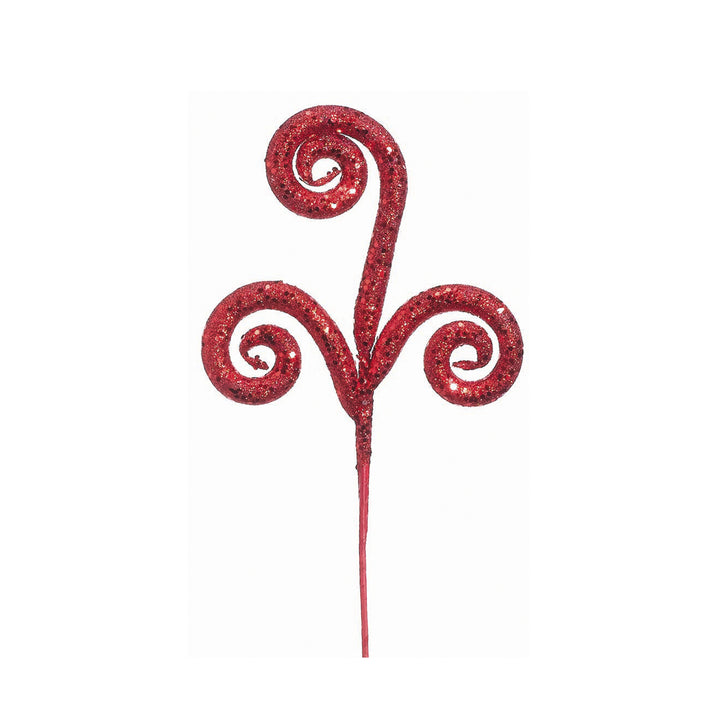 Glittered Swirl Pick Red