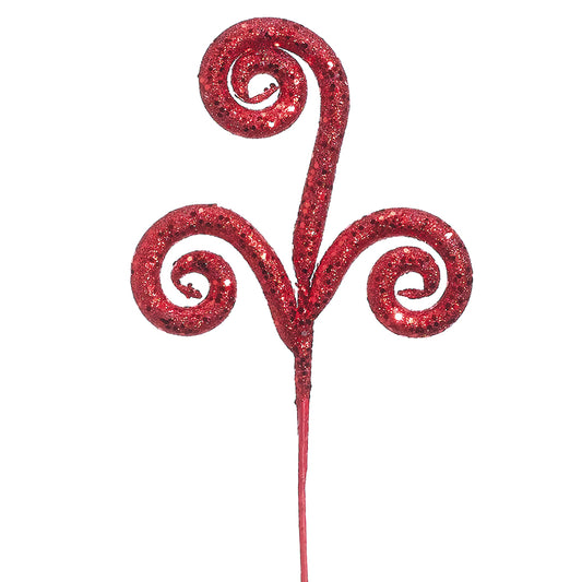 Glitter Swirl Pick in Red or Green - 18" Red