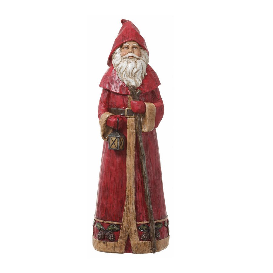 Santa Table Top with Walking Stick and Lamp