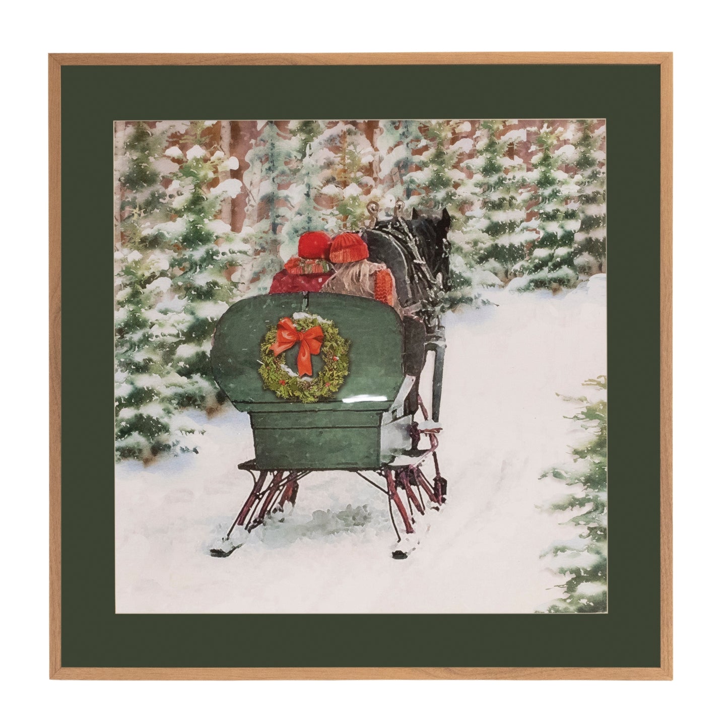 Framed Horse and Sleigh Print