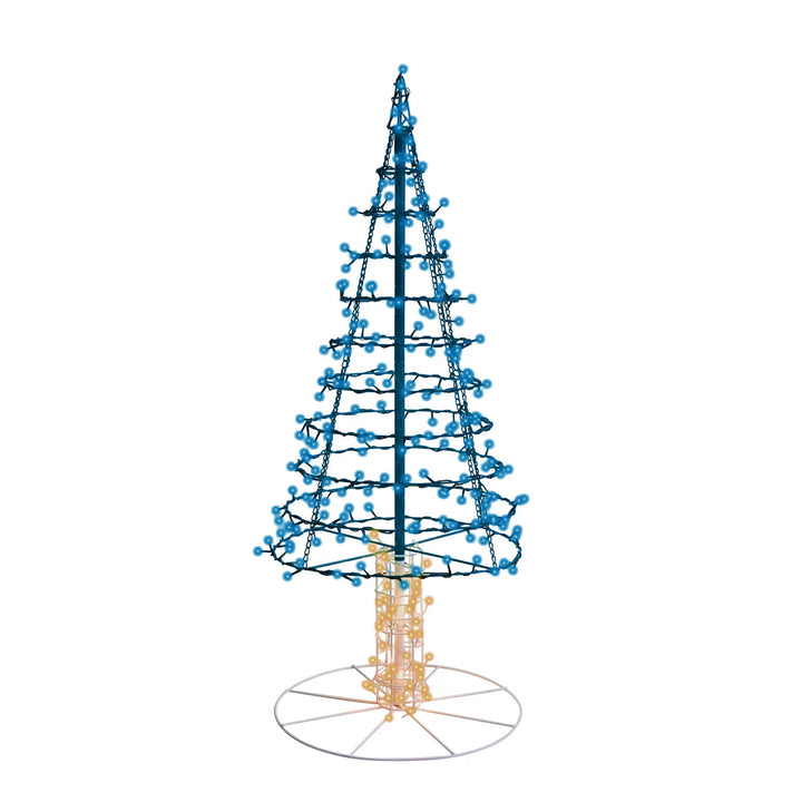 Alpine Tree LED Light Display Blue & Warm White