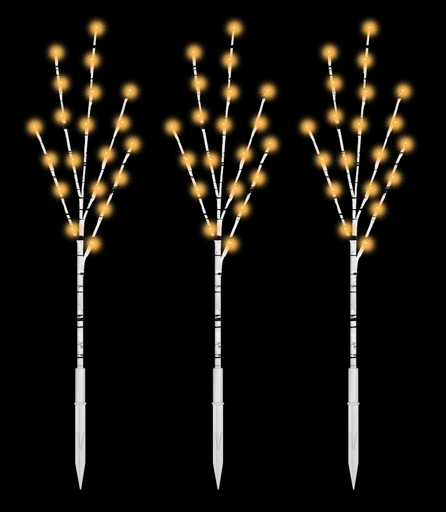 LED Branches, 3-pack Warm white lights on white birch