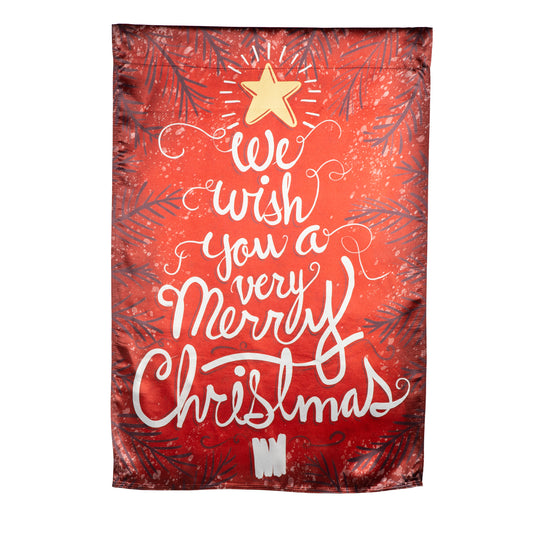 We Wish You a Merry Christmas Reversible Lustre Garden Flag