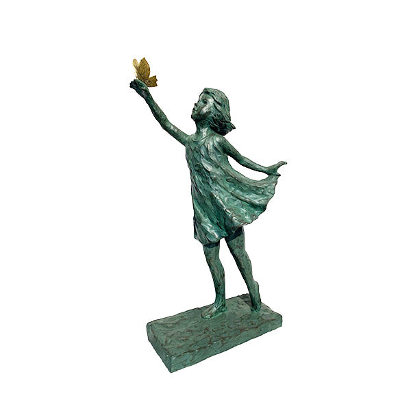 Garden Girl with Butterfly Statue