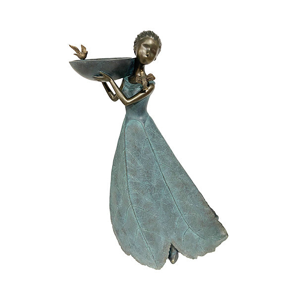 Birdfeeder Lady in Leaf Dress 29"