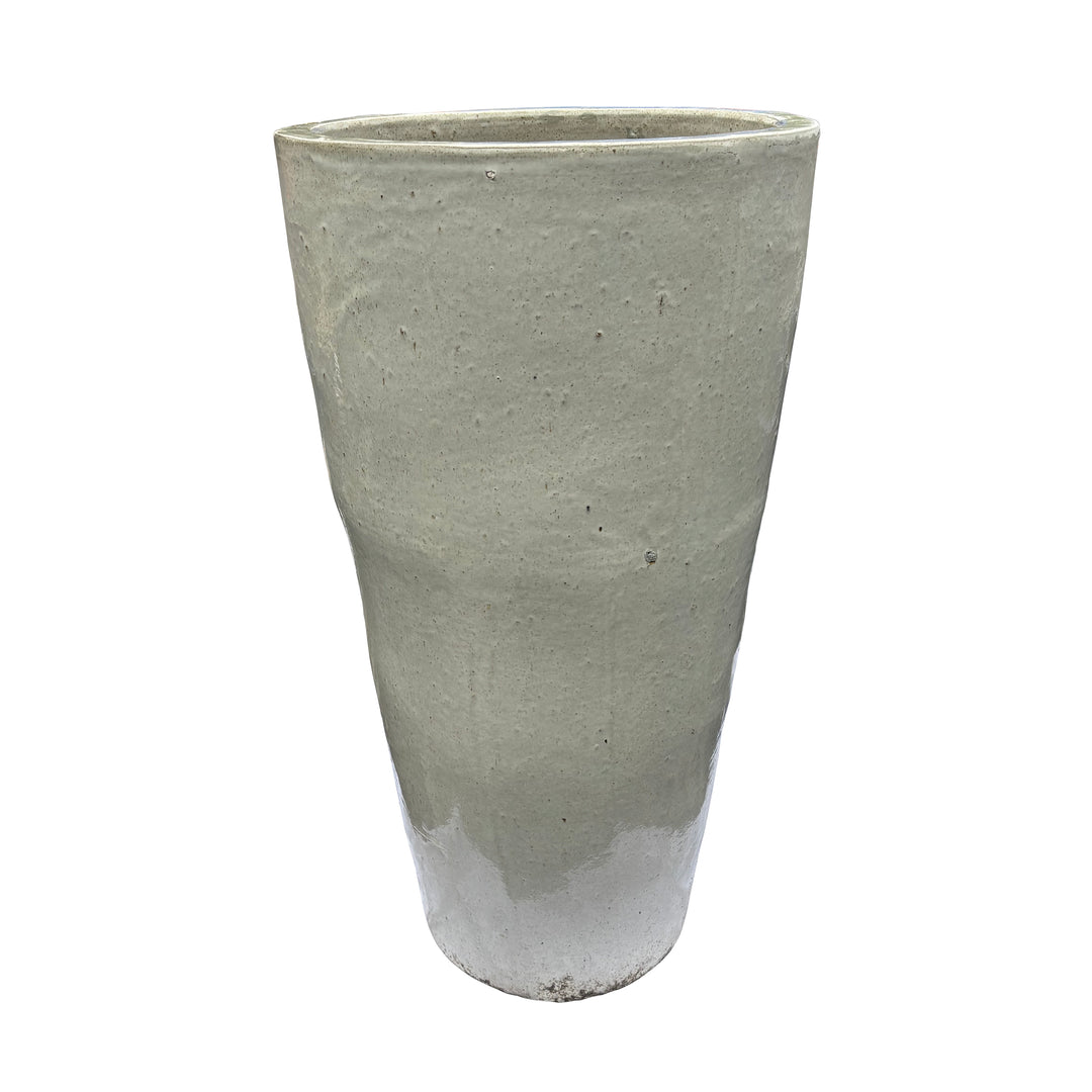 Tall Round Tapered Pot Glossy White
