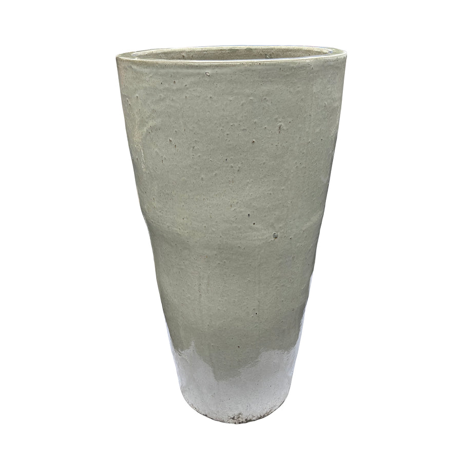 Tall Round Tapered Pot Glossy White