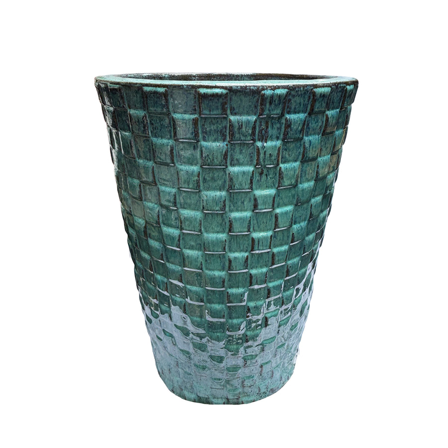 Tall Ribbon Pot Jade Green
