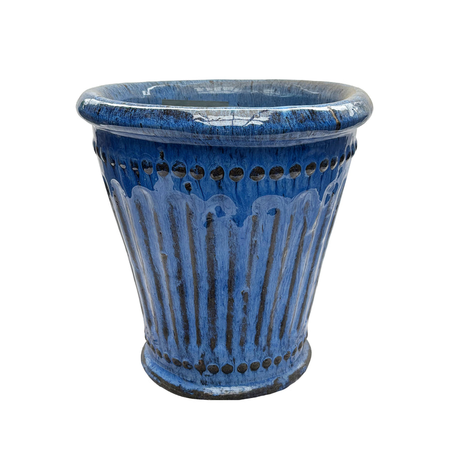 Roman Round Pot Running Blue