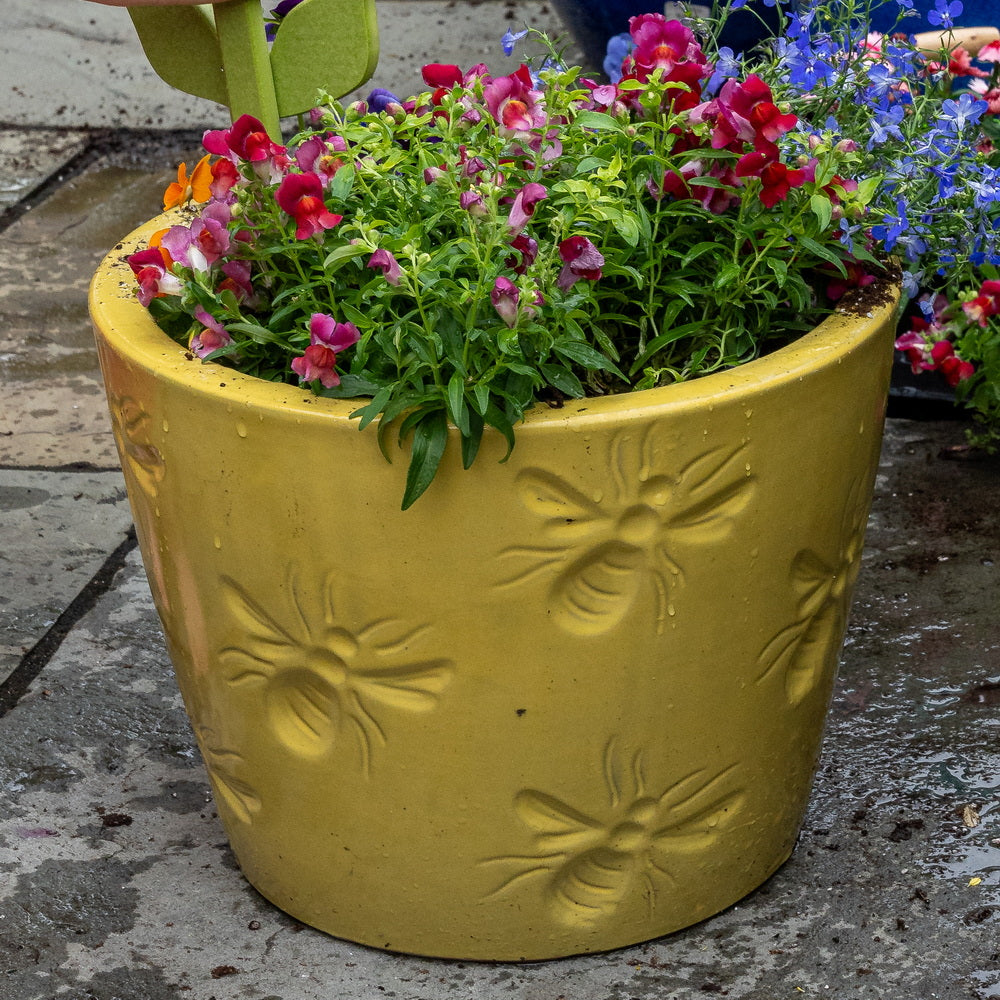 Yellow Ceramic Bee Pot