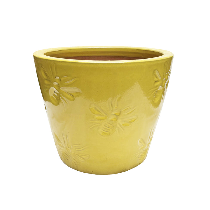 Yellow Ceramic Bee Pot