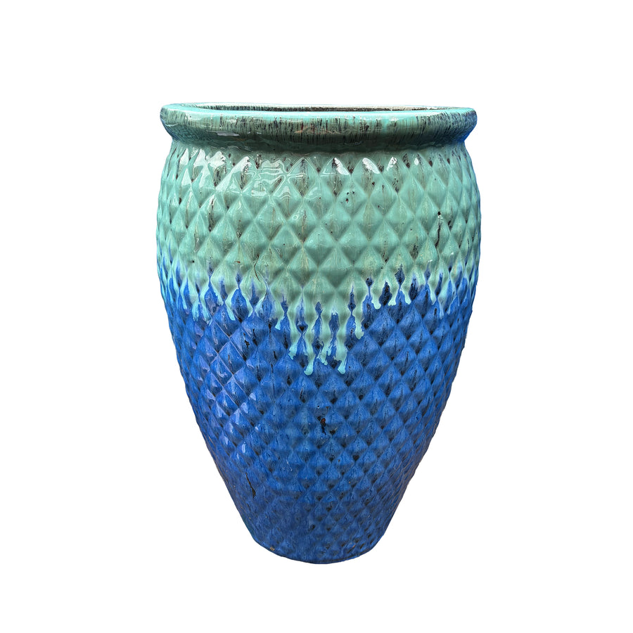 Rimmed Diamond Hipster Pot Jade/Blue