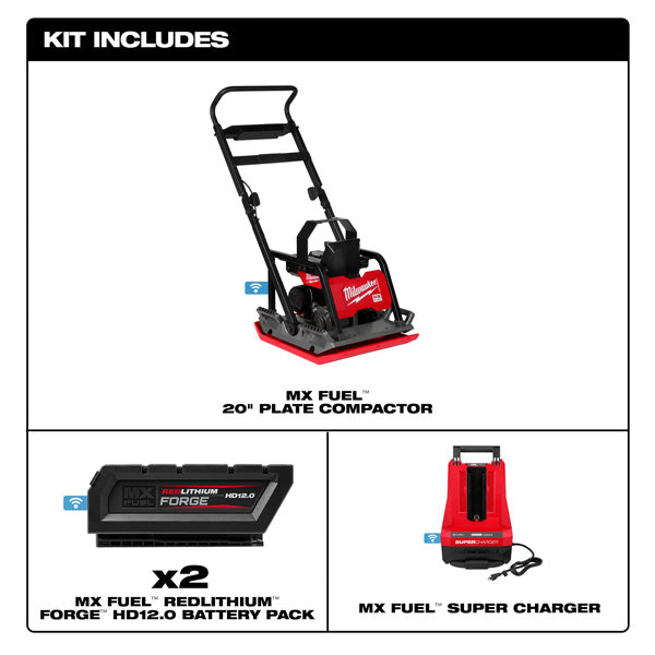 Milwaukee MX FUEL™ 20" Plate Compactor Kit