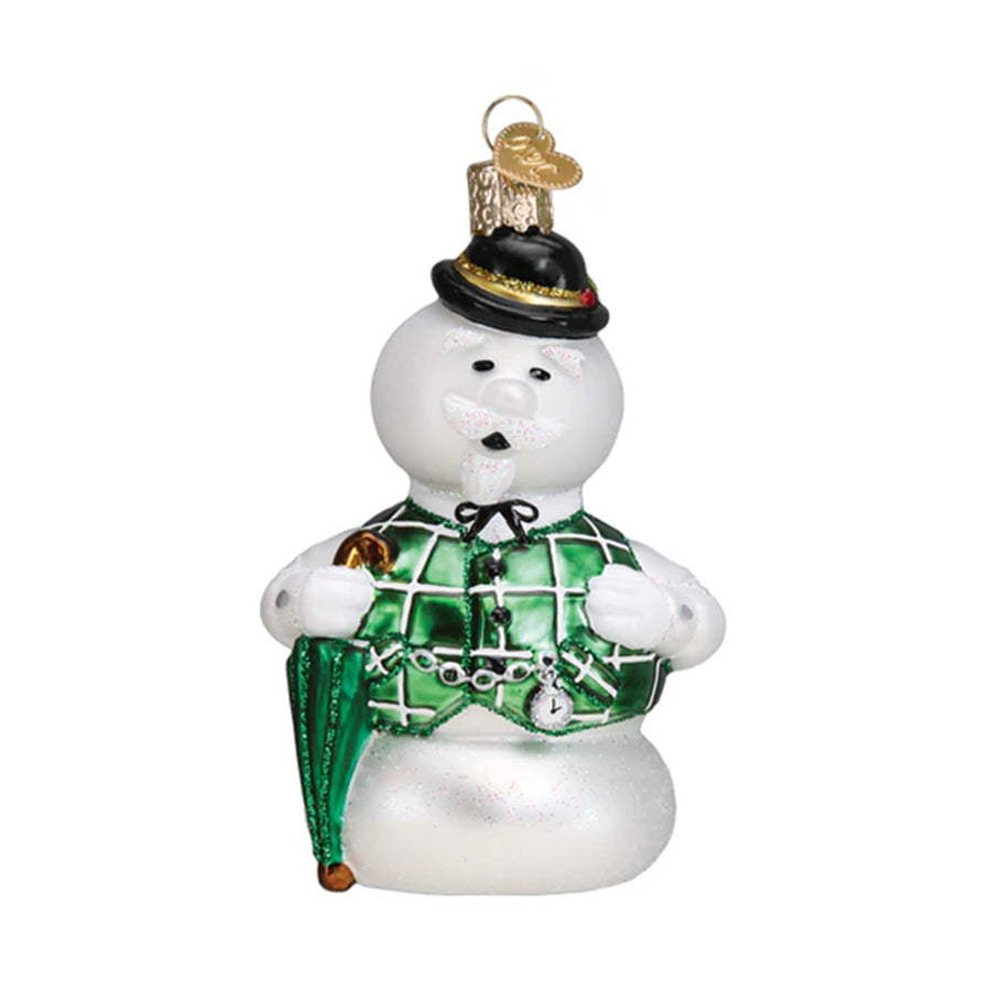 Glass Sam The Snowman Ornament