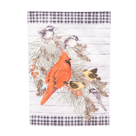 Bird Friends Moire Garden Flag