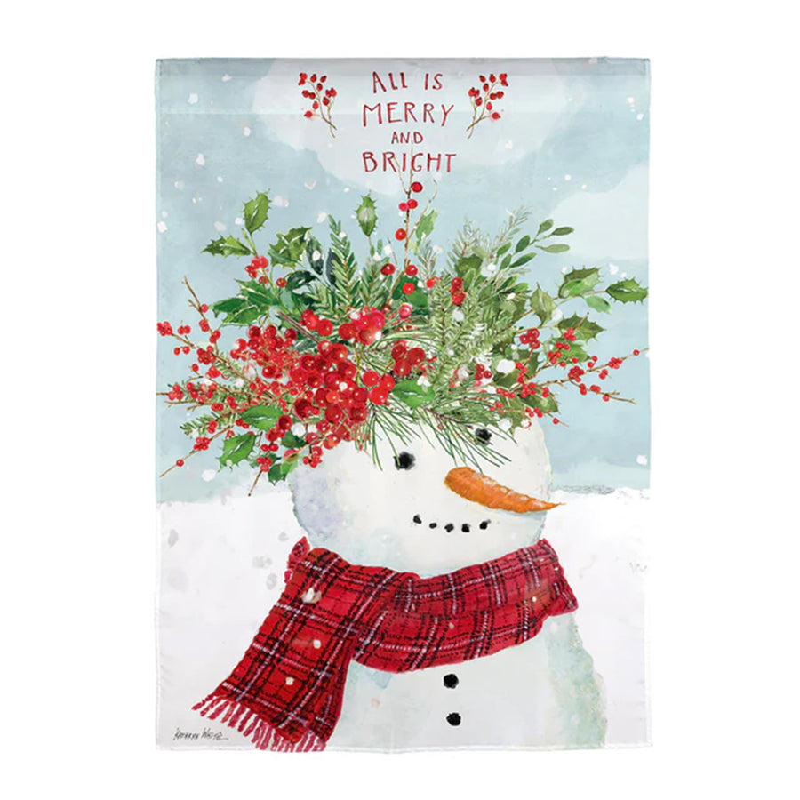 All is Merry and Bright Suede Garden Flag
