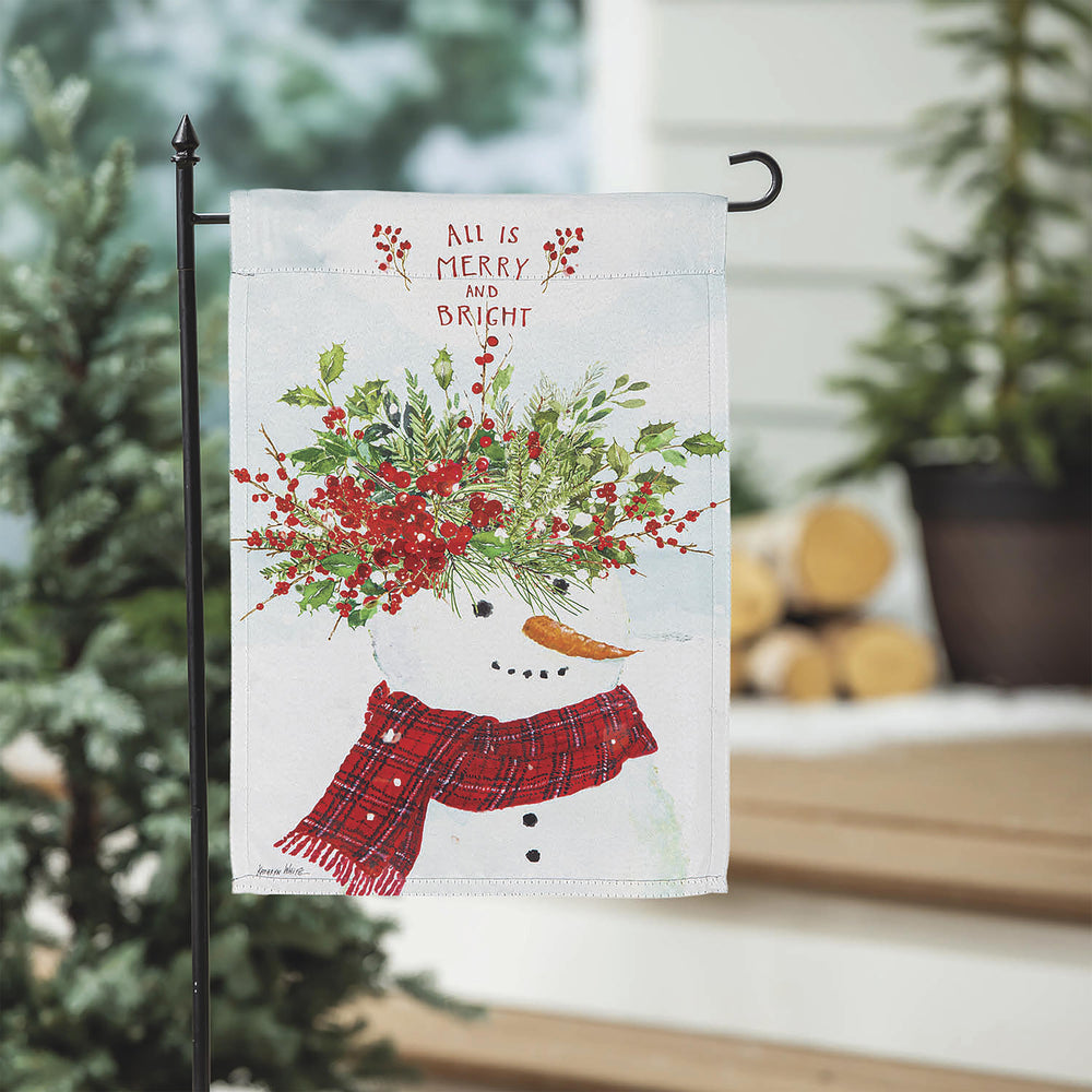 All is Merry and Bright Suede Garden Flag