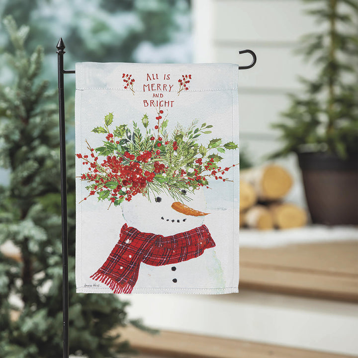 All is Merry and Bright Suede Garden Flag