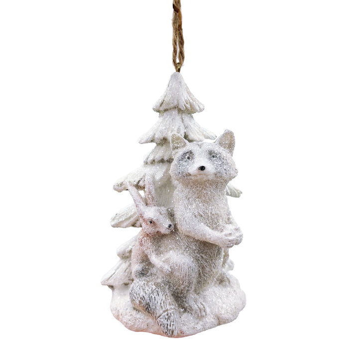 Woodland Animals & Tree Ornament Racoon & Rabbit