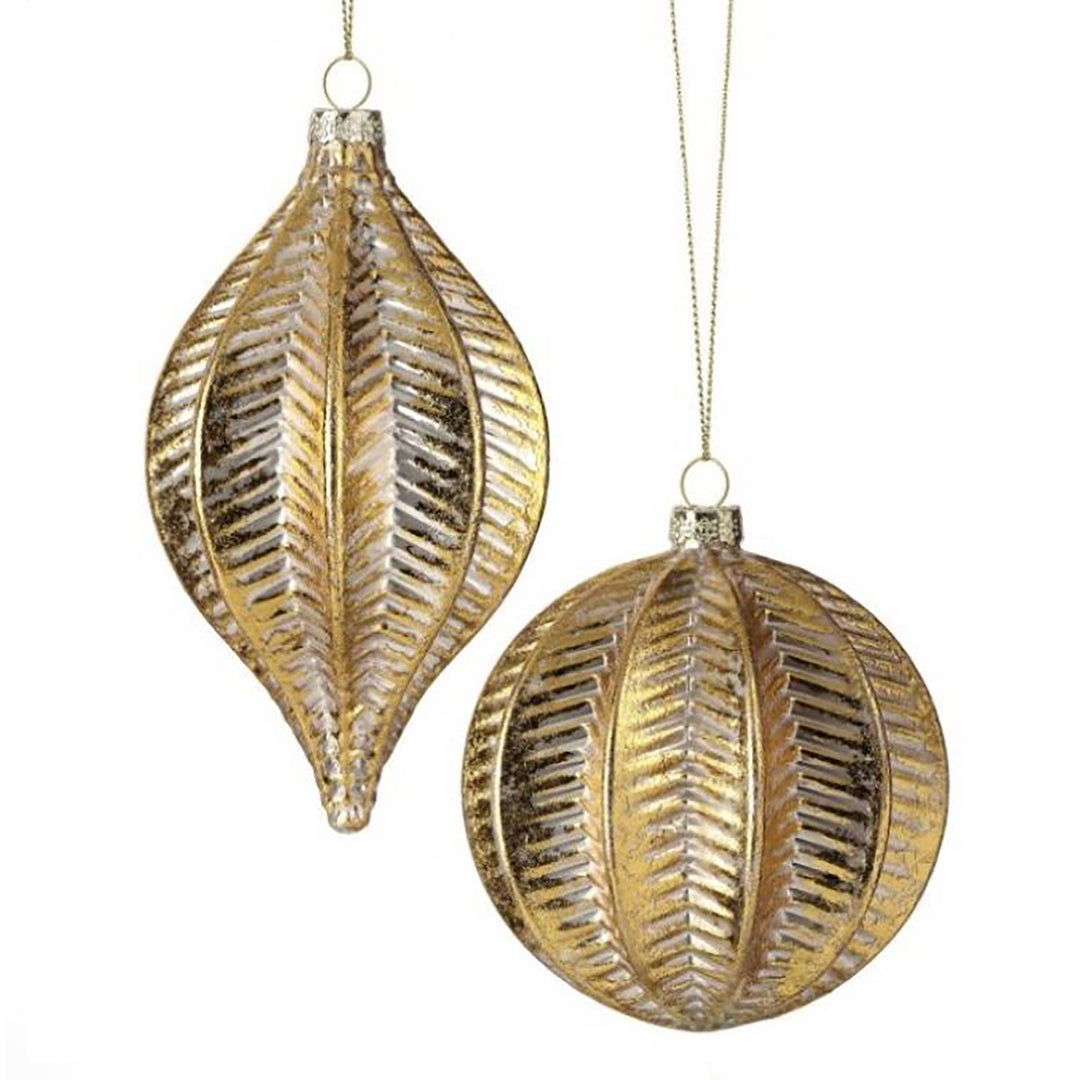 Striped Gold Droplet Ornament