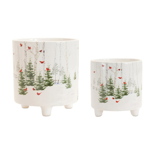 Winter Scene Pot