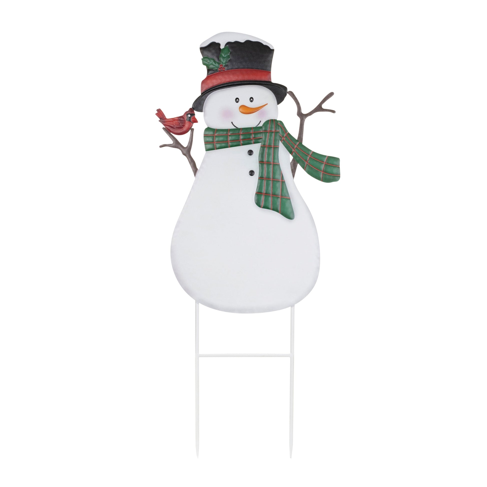 Snowman and Cardinal Sign, 36"