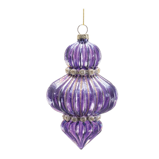 Purple Glass Finial Ornament