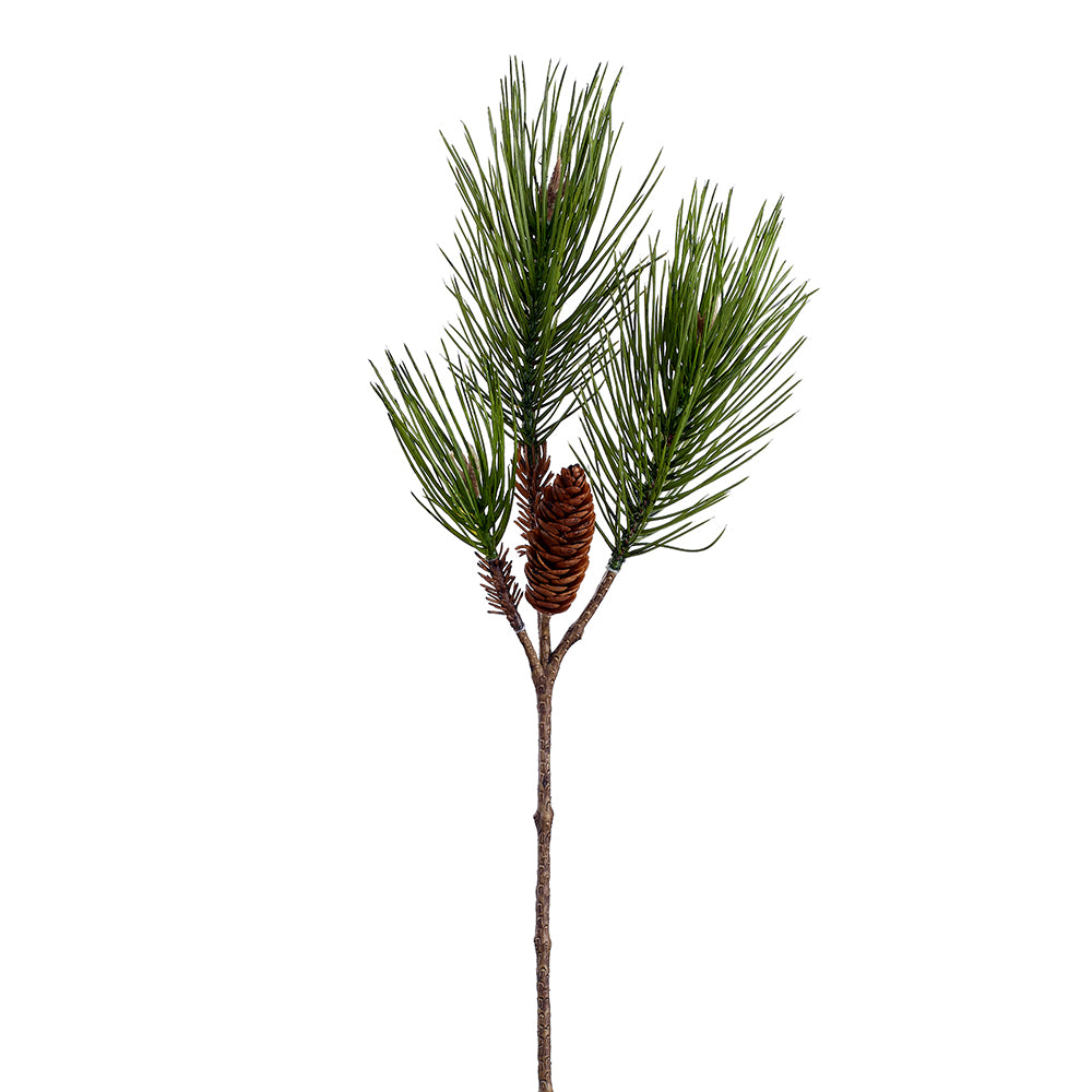 Green Long Needle Pine Pick with Pinecone