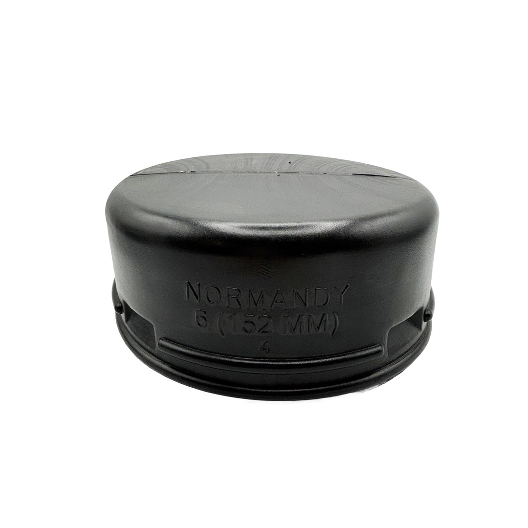 Black Corrugated Pipe DWall 6" End Cap Fitting