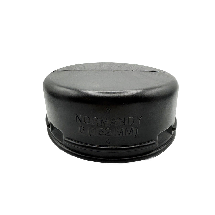 Black Corrugated Pipe DWall 6" End Cap Fitting