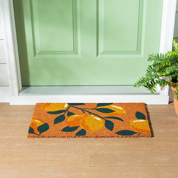 Coastal Citrus Lemons Coir Mat