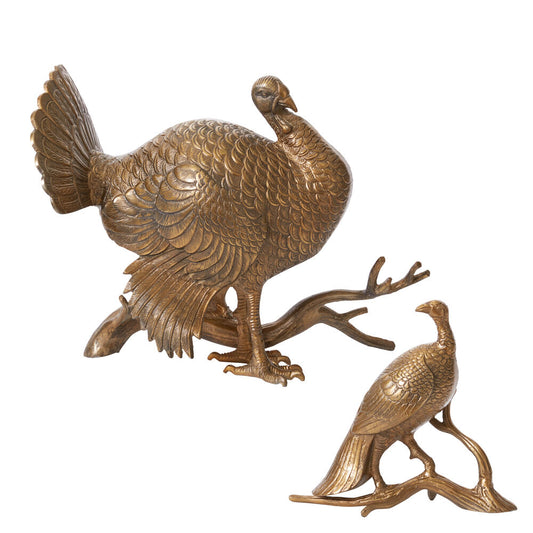 Antique Gold Turkey Figurine