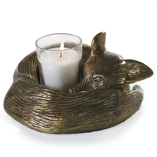 Sleeping Fox Candleholder