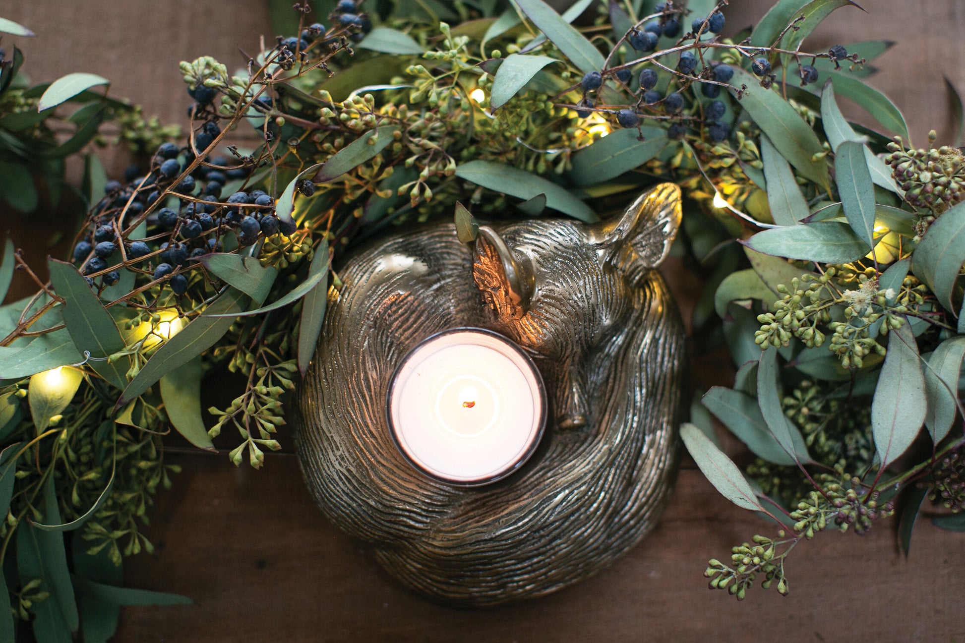 Sleeping Fox Candleholder