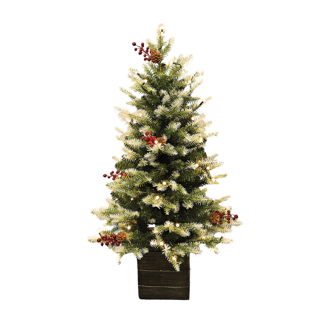 White-Tipped Mountain Fir Life-Like Artificial Porch Tree in Square Pot
