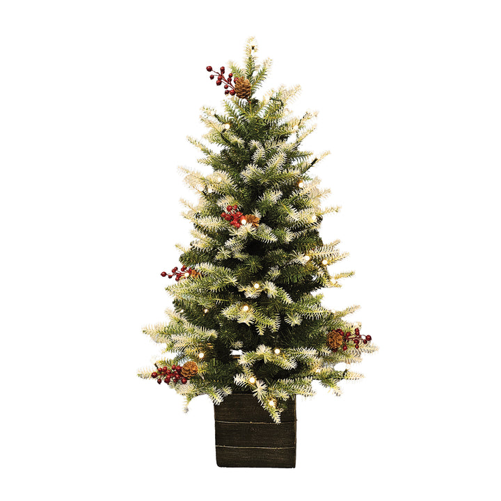 White-Tipped Mountain Fir Life-Like Artificial Porch Tree in Square Pot