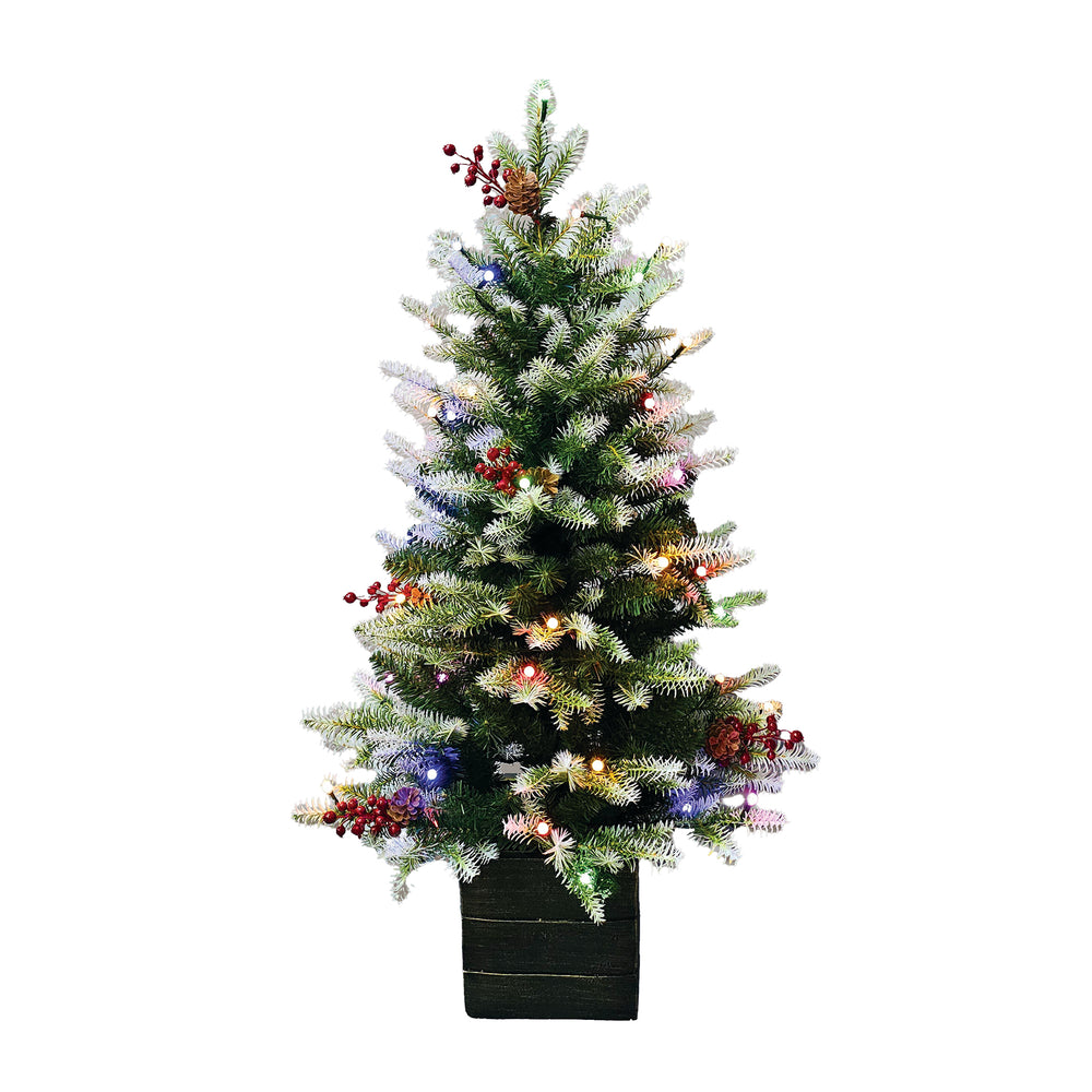 White-Tipped Mountain Fir Life-Like Artificial Porch Tree in Square Pot