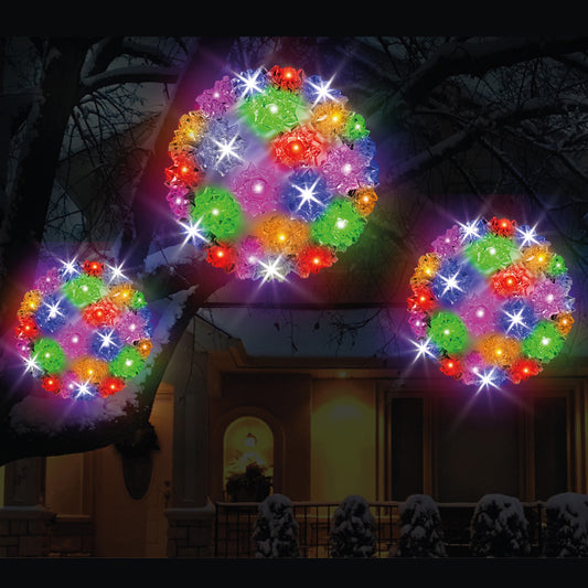 Twinkling Crystal Sphere with 50 LED Lights Multi-Color