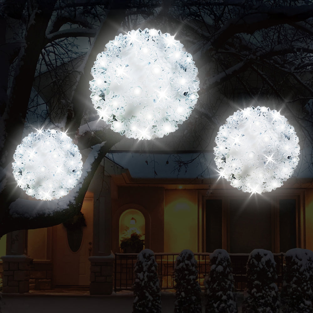 Twinkling LED Crystal Sphere Pure White