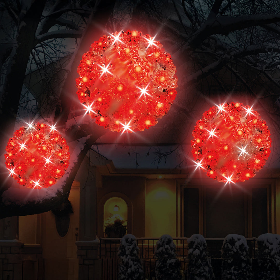 Twinkling LED Crystal Sphere Red