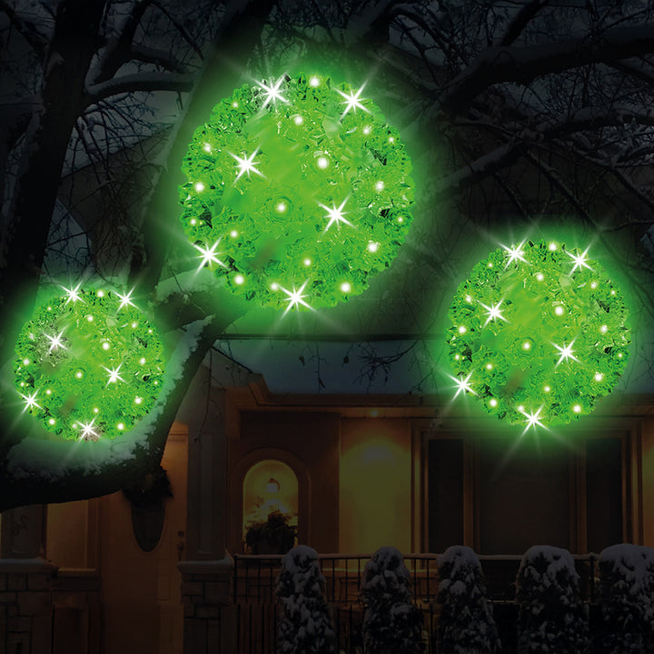 Twinkling LED Crystal Sphere Green