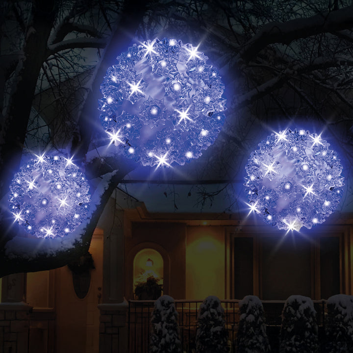 Twinkling LED Crystal Sphere Blue