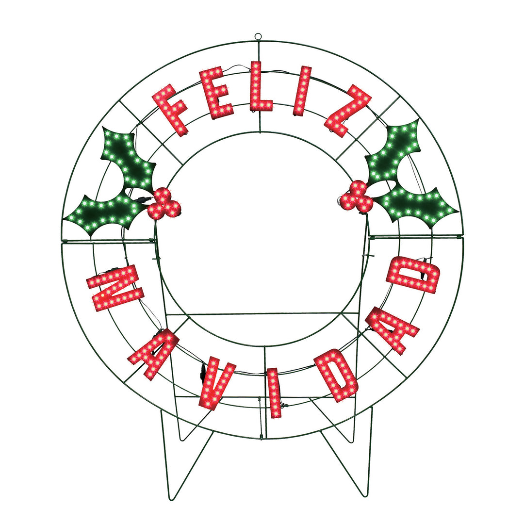 Feliz Navidad Holiday Message Wreath